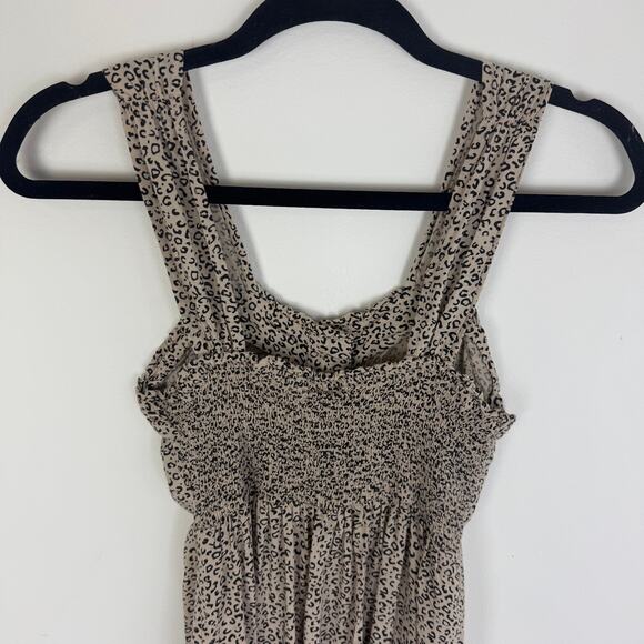 Japna Womens Leopard Print Sleeveless Button Front Beige/Black Maxi Dress Small - Picture 5 of 7